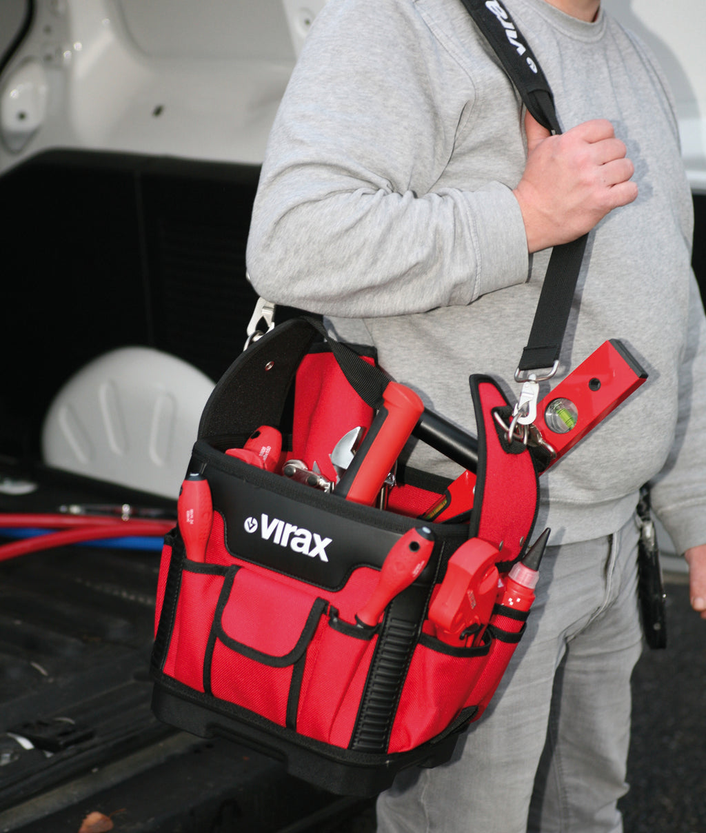 Person holding a red Virax tool bag with tools in a van.

Virax Textile Bucket Bag With Tool Holder

Virax at Heating Engineer Supplies

Trade supplies Limerick
Trade supplies Ireland
Plumbing supplies Limerick
Plumbing supplies Cork
Plumbing supplies Dublin
Plumbing supplies Galway
Plumbing supplies Ireland