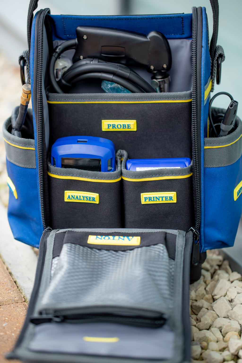 Tool bag with various tools labeled 'Probe', 'Analyzer', and 'Printer' on a blurred background

Anton x Velocity Bag with PRO1

Anton By Crowcon at Heating Engineer Supplies

Trade supplies Limerick
Trade supplies Ireland
Trade supplies Cork