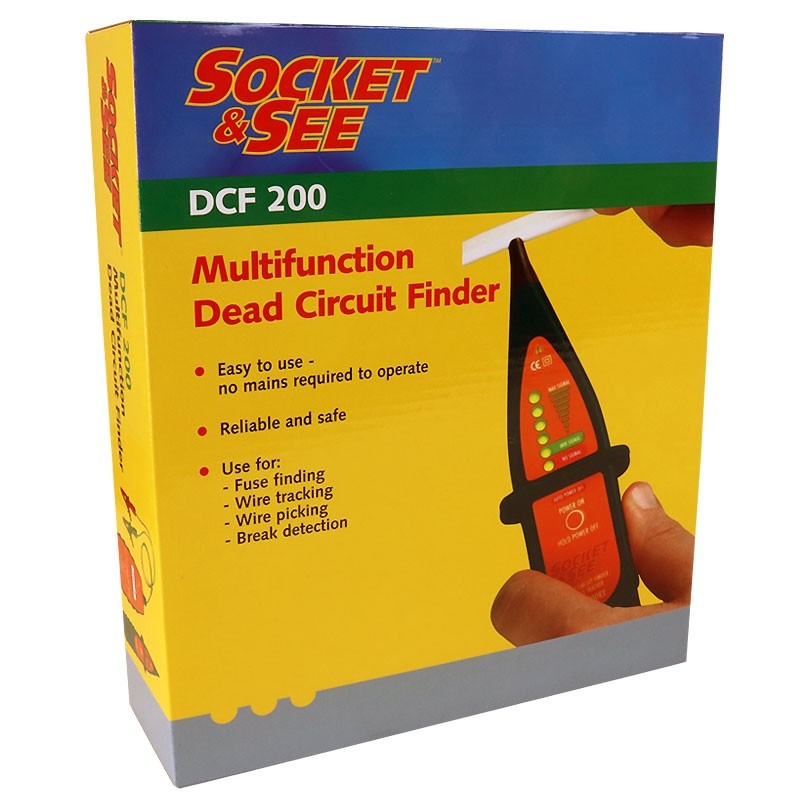 Box of Socket & See DCF 200 Multifunction Dead Circuit Finder with product image 

Socket & See DCF200 Dead Circuit Finder