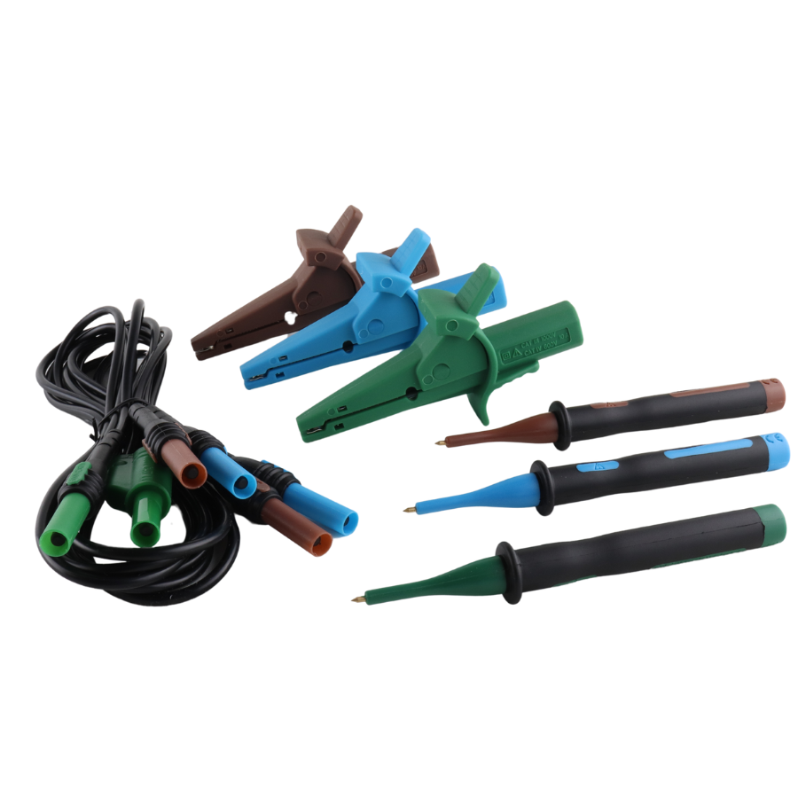 Set of electrical test leads with various colored alligator clips on a white background

Socket & See DLM-PRO Lead

Electrical testing tools at Heating Engineer Supplies