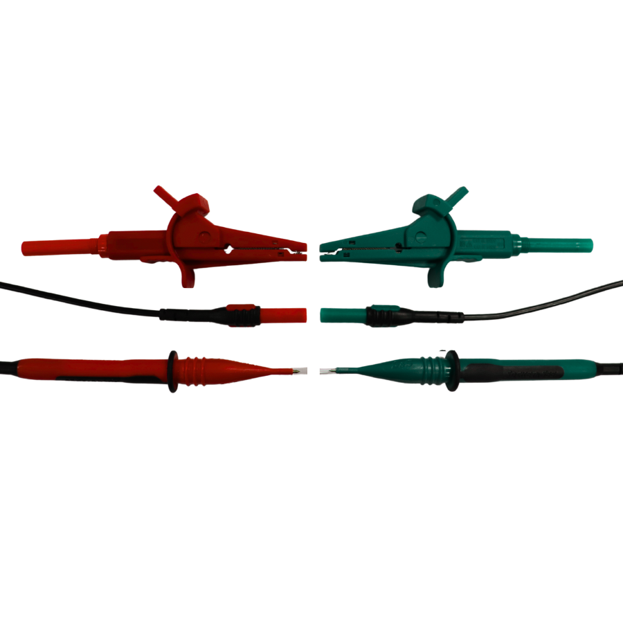Set of red and green alligator clips on a white background

Socket & See DNO 10A Fused 2 Wire Lead Set - Electrical Testing Equipment at Heating Engineer Supplies