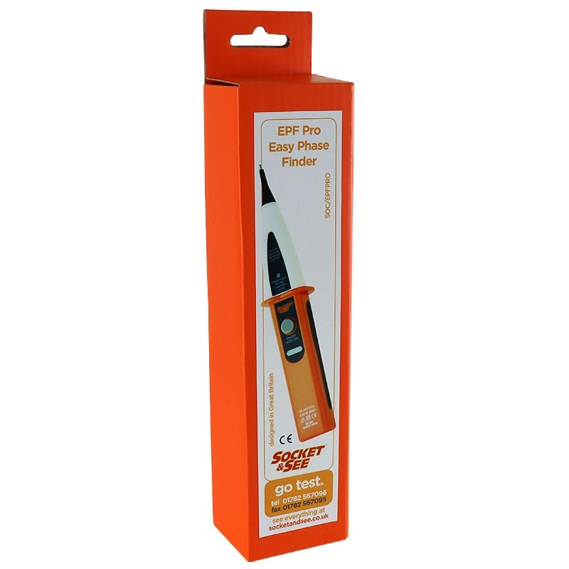 Orange packaging of Socket & Seal Easy Phase Finder on a white background

Socket & See EPF Pro Hazardous Voltage/Phase Finder

Socket & See Electrical Testing Tools at Heating Engineer Supplies

Socket & See Electrical Testing Accessories at Heating Engineer Supplies

Trade supplies Limerick
Trade supplies Cork
Trade supplies Galway
Trade supplies Clare