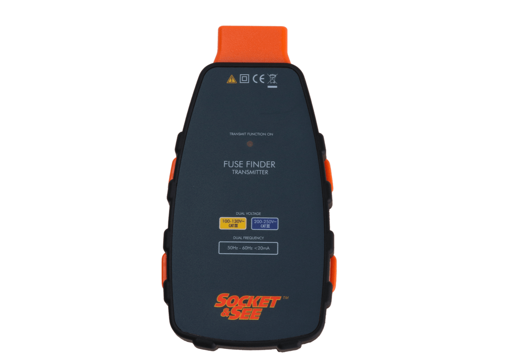 Fuse finder transmitter with Socket Set logo on a transparent background