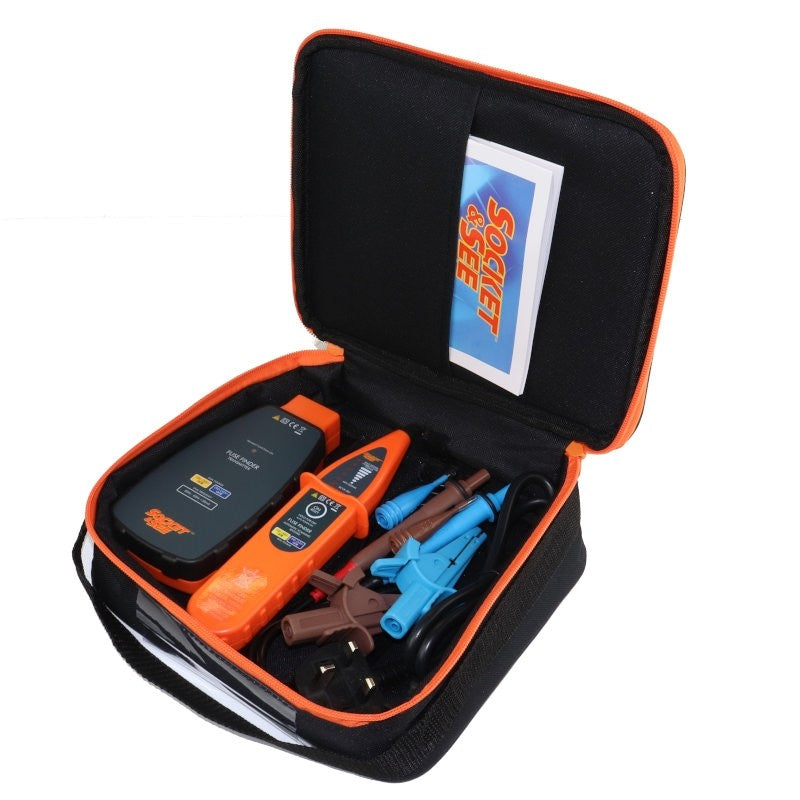 Open tool case with electrical testing equipment and a Best Labco logo on a white background
