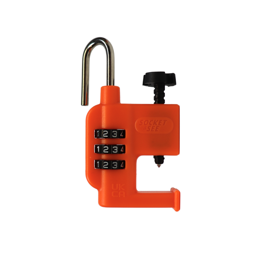 Orange combination lock with a black handle on a white background

Socket & See Fuse Lock Lock Off Device

Socket & See Electrical Testing Tools at Heating Engineer Supplies

Socket & See Electrical Testing Accessories at Heating Engineer Supplies

Trade supplies Limerick
Electrician Limerick