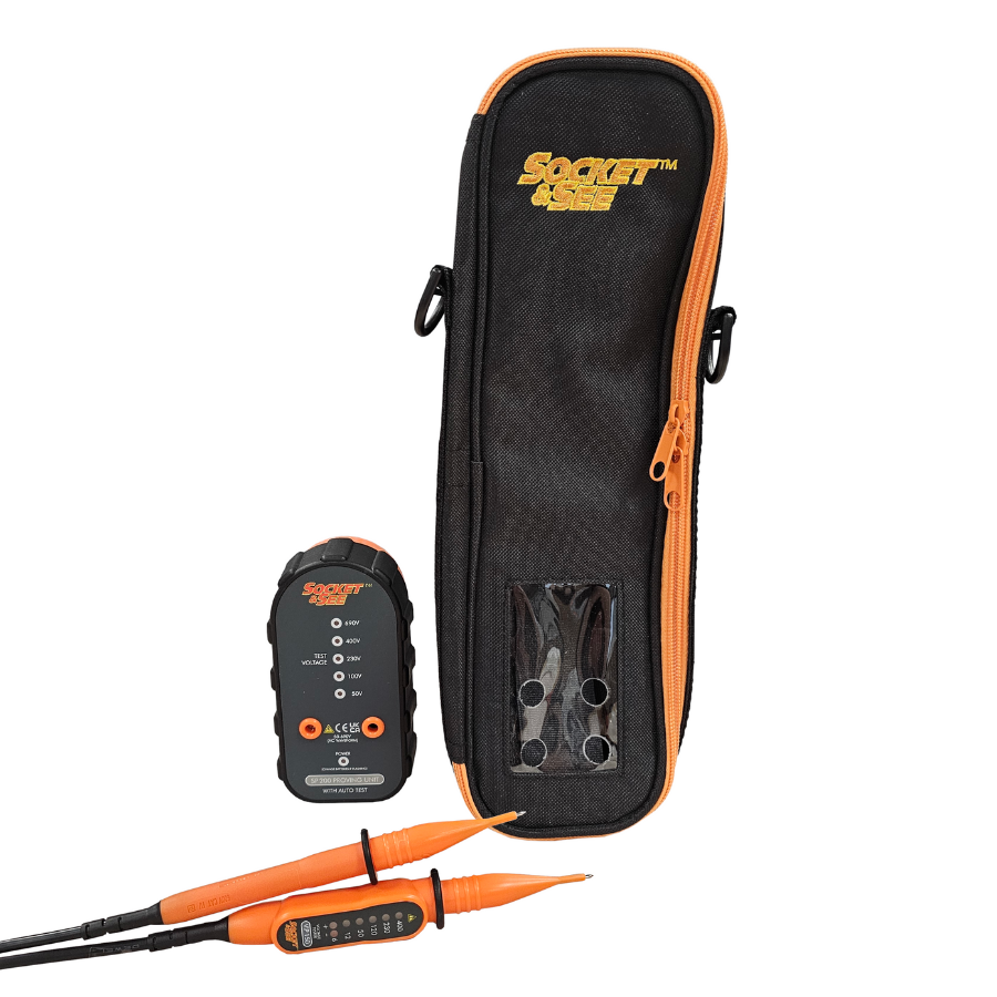 Socket & Stick electrical testing device with carrying case on a white background

Electrical testing equipment at Heating Engineer Supplies