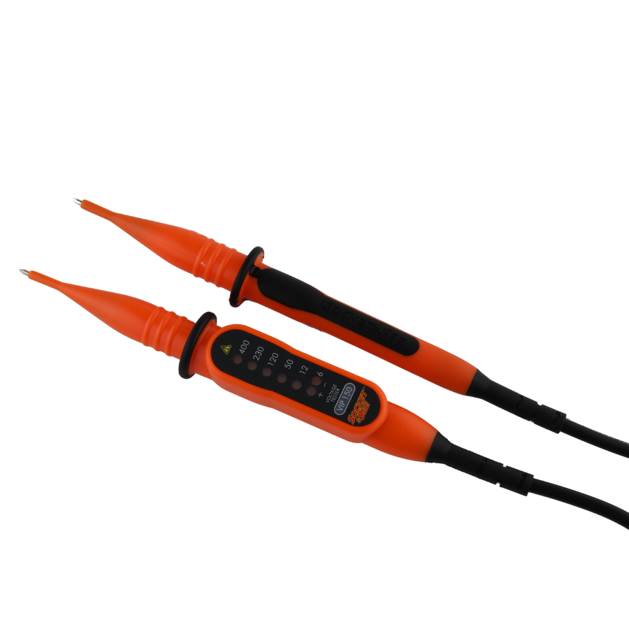 Orange and black electrical test probes on a white background

Socket & See ISOKIT415 Safe Isolation Kit