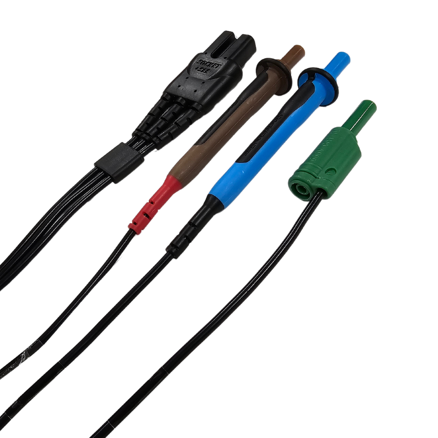 Set of multimeter probes with different colored ends on a white background

Socket & See ITLS400A Fused Test Leads
Socket & See Circuit Testers
Electrical Testing Tools at Heating Engineer Supplies