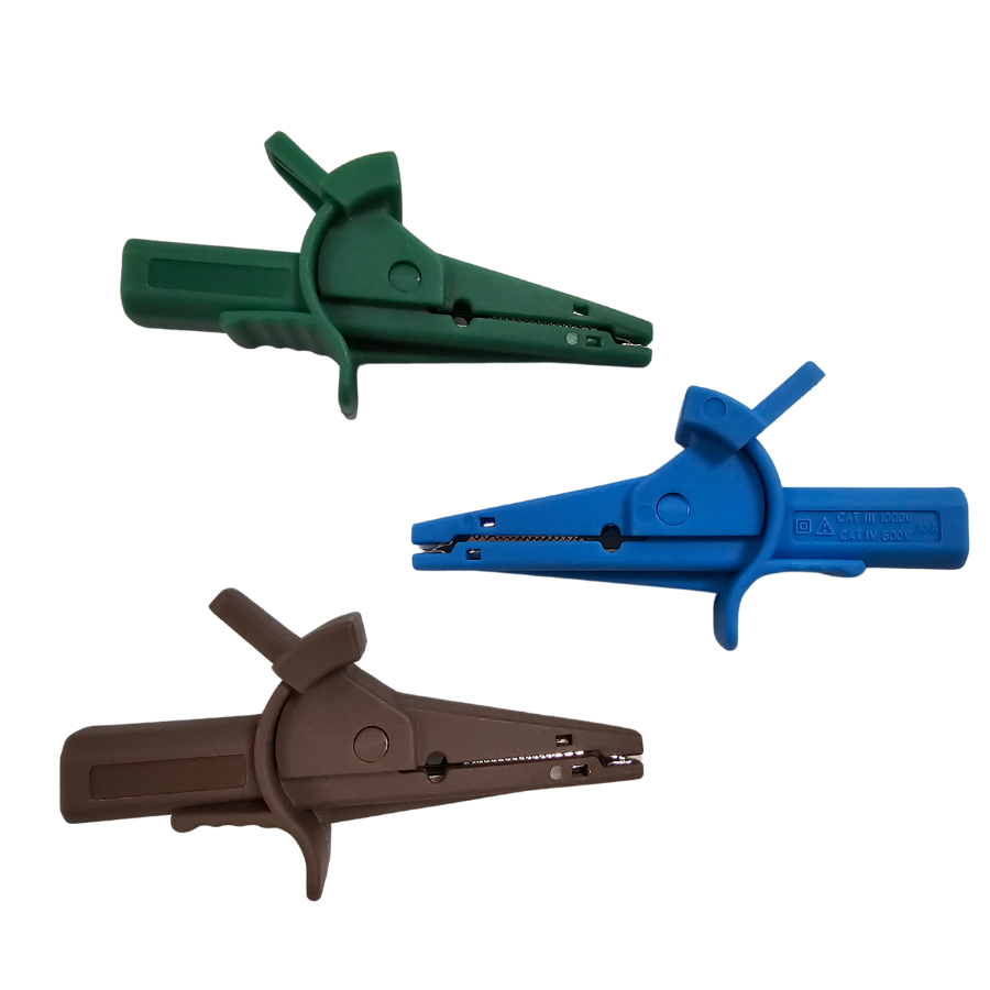 Three alligator clips in green, blue, and brown on a white background

Socket & See ITLS400A Fused Test Leads
Socket & See Circuit Testers
Electrical Testing Tools at Heating Engineer Supplies
