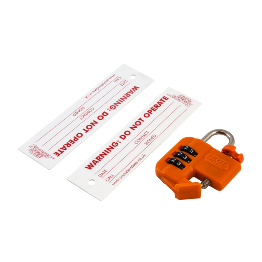 Orange combination lock with warning label on a white background

Socket & See MCB Lock Off Device

Socket & See Electrical Testing Tools

Socket & See Electrical Accessories

Professional Electrical Engineer Equipment at Heating Engineer Supplies