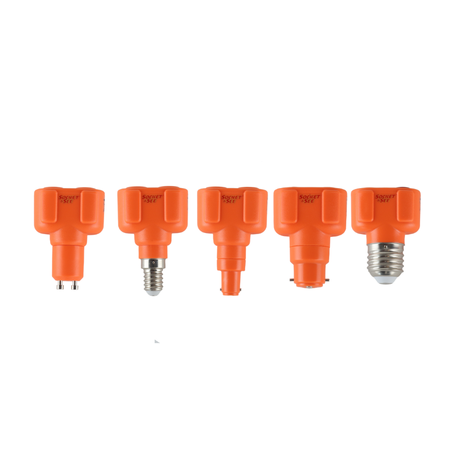 Socket & See LTKIT10 Lamp Test Adaptor Kit

Electrical testing tools at Heating Engineer Supplies

Set of five orange light bulb adaptors on a white background