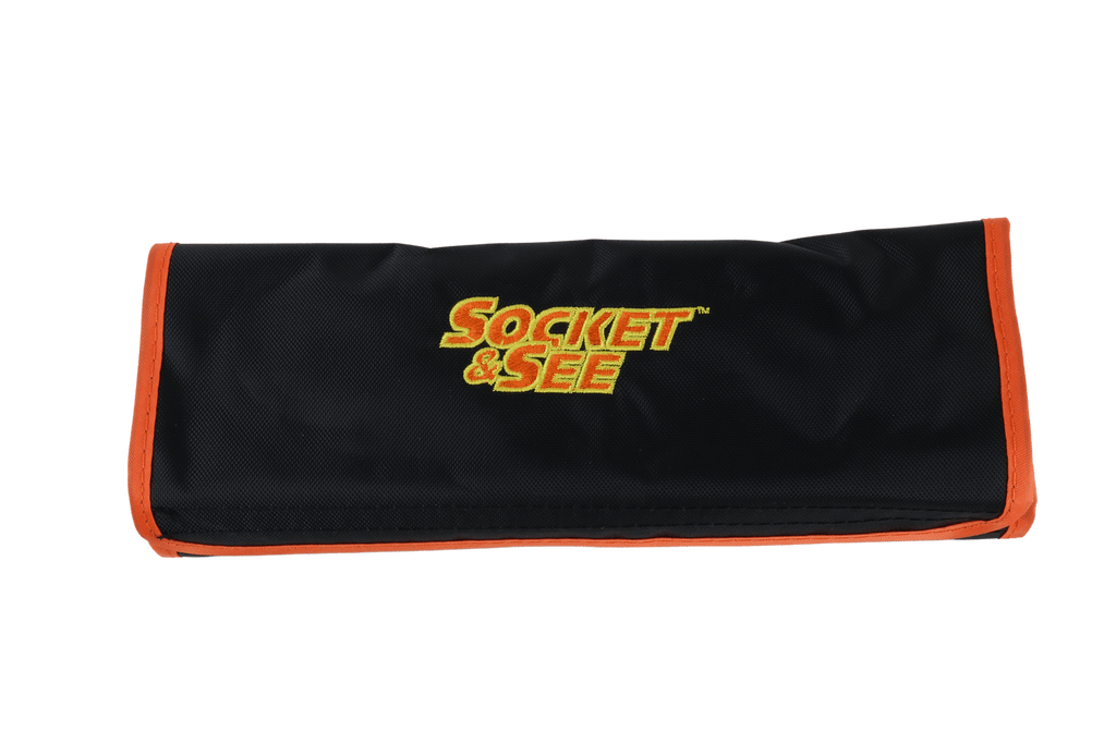 Black and orange roll-up with 'Socket & See' logo 

Socket & See LTKIT10 Lamp Test Adaptor Kit

Electrical testing tools at Heating Engineer Supplies Ltd