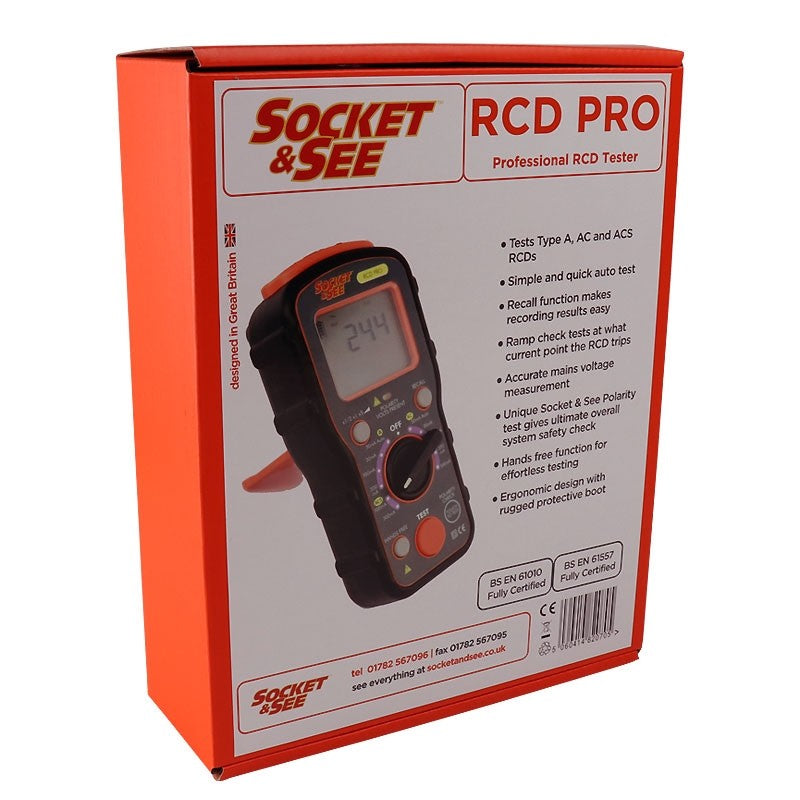 Box of Socket & See RCD Pro RCD tester with product image

Socket & See Professional RCD Tester

Socket & See Electrical Testing Tools at Heating Engineer Supplies

Socket & See Electrical Testing Accessories at Heating Engineer Supplies

Trade supplies Limerick