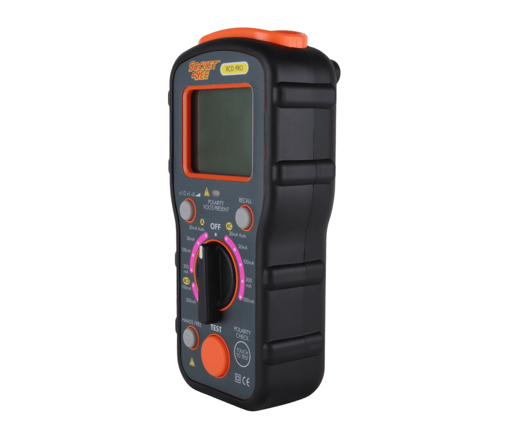 Digital multimeter with black and orange design on a transparent background

Socket & See Professional RCD Tester

Socket & See Electrical Testing Tools at Heating Engineer Supplies

Socket & See Electrical Testing Accessories at Heating Engineer Supplies

Trade supplies Limerick