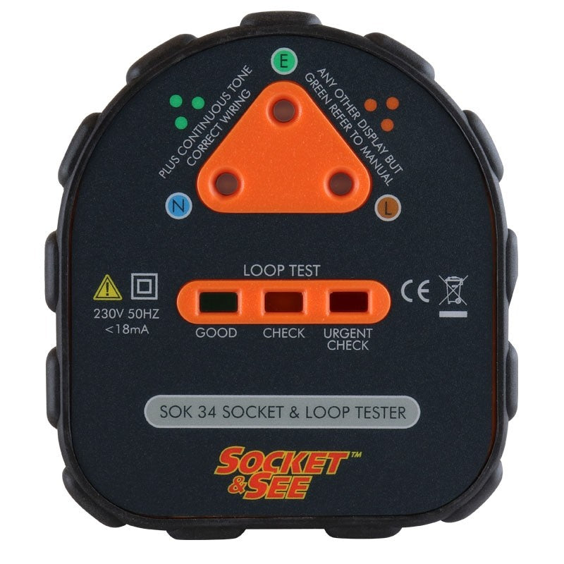 Socket & See SOK 34 Socket & Loop Tester on a white background