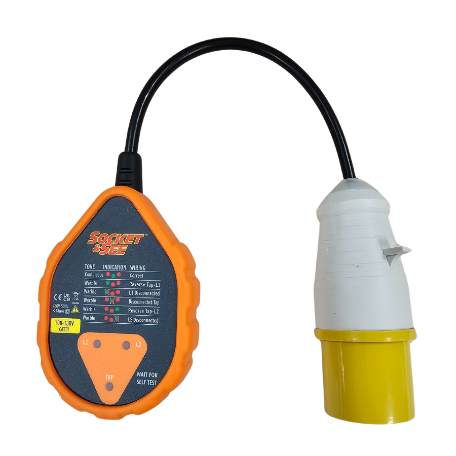 Socket & See SOK50 Industrial Socket Tester

Electrical testing tools at Heating Engineer Supplies

Socket Tester with orange casing and black cable on a white background