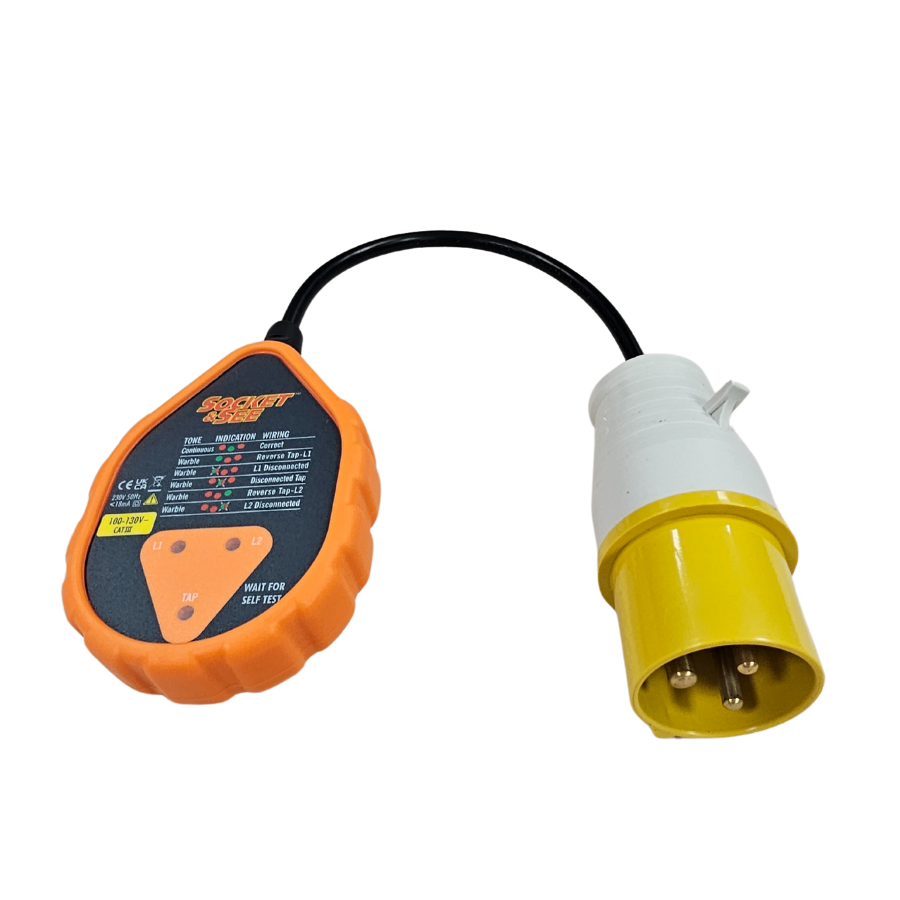 Orange and yellow electrical plug with black cable on a white background

Socket & See SOK50 Industrial Socket Tester

Electrical testing tools at Heating Engineer Supplies