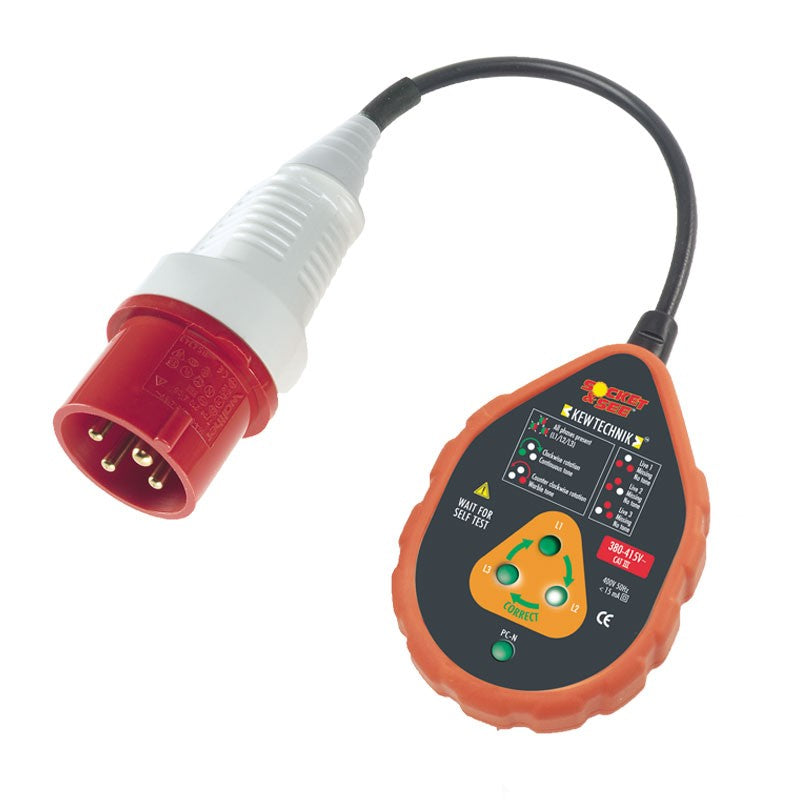 Socket & See SOK60/16HD 400V Industrial Socket Tester

Electrical testing tools at Heating Engineer Supplies

Electrical tester with red plug and black cable on a white background