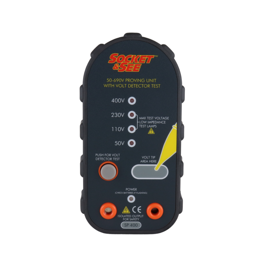 Socket & See SP400 Proving Unit

Socket & See Electrical Testing Tools at Heating Engineer Supplies

Socket & See Electrical Testing Accessories at Heating Engineer Supplies

Trade supplies Limerick
Trade supplies Ireland

Socket & Bee voltage testing device on a white background