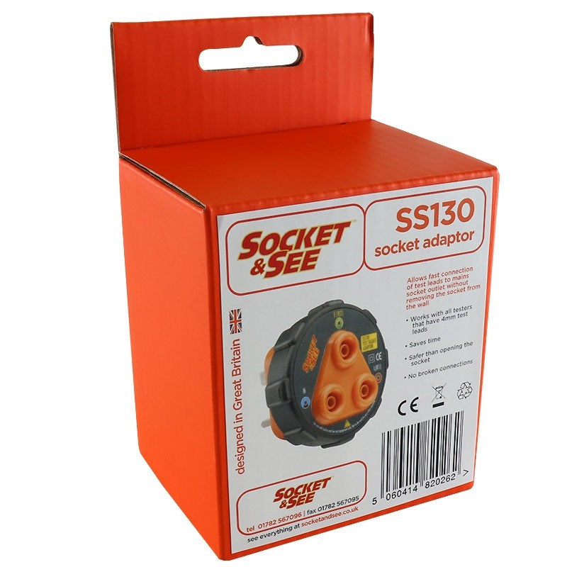 Socket & See SS130 Socket Adaptor - Electrical Testing Equipment at Heating Engineer Supplies (packaging)