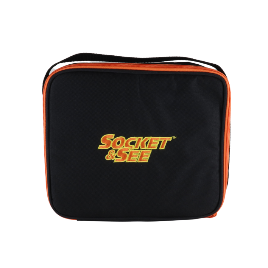 Black bag with orange trim and 'Socket & See' logo on a white background

Socket & See TB118 Essential Kit

Socket & See Electrical Testing Tools at Heating Engineer Supplies

Socket & See Electrical Testing Accessories at Heating Engineer Supplies