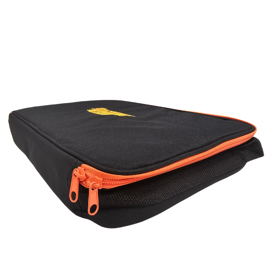 Black pouch with orange zipper and trim on a white background
Socket & See TECC40 Large Instrument Carry Case (flat)
- Electrical Equipment Accessories at Heating Engineer Supplies