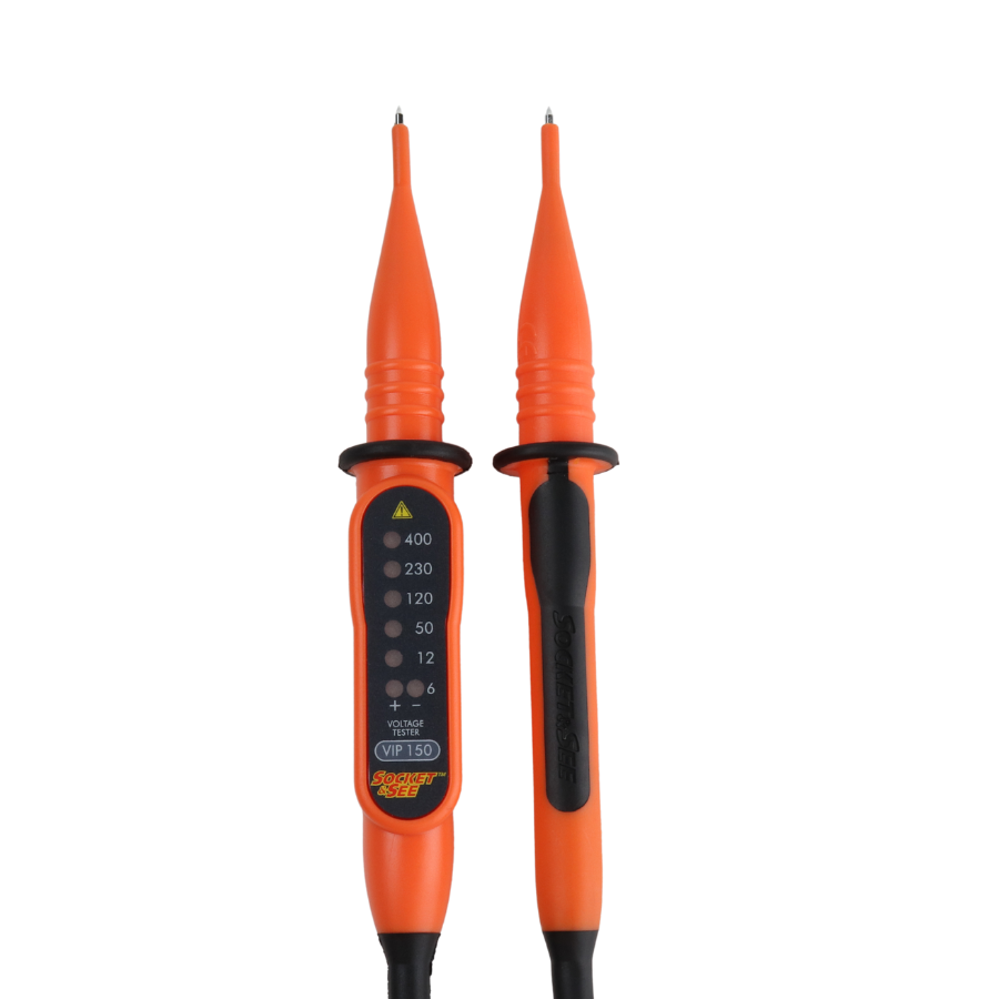 Socket & See VIP150 Voltage Indicator

Socket & See Electrical Testing Tools at Heating Engineer Supplies

Socket & See Electrical Testing Accessories at Heating Engineer Supplies

Trade supplies Limerick

Two orange electrical testers with black handles on a white background