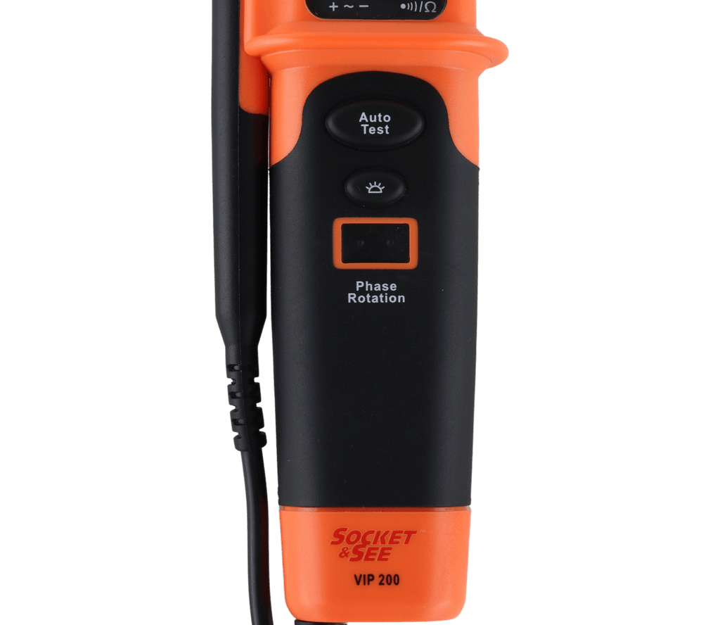 Orange and black electrical tester with 'Socket & See' branding 

Socket & See VIP200 2-Pole Voltage Indicator

Socket & See Electrical Testing Tools at Heating Engineer Supplies

Socket & See Electrical Testing Accessories at Heating Engineer Supplies

Trade supplies Limerick