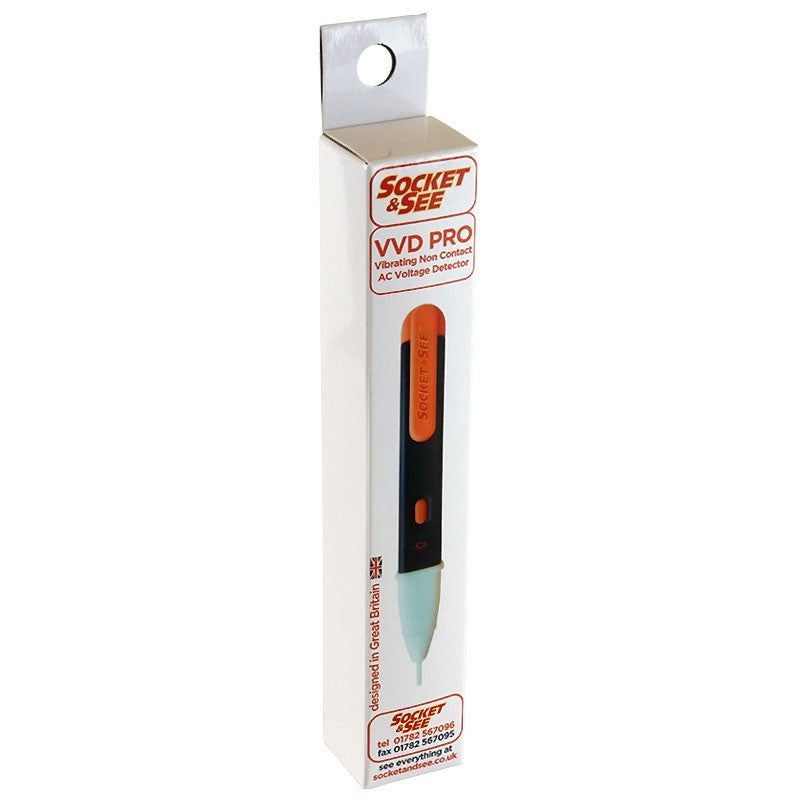 VVD Pro voltage detector packaging with Socket & See branding on a white background

Socket & See VVD Pro Non Contact Voltage Detector

Socket & See Electrical Testing Tools at Heating Engineer Supplies

Socket & See Electrical Testing Accessories at Heating Engineer Supplies

Trade supplies Limerick