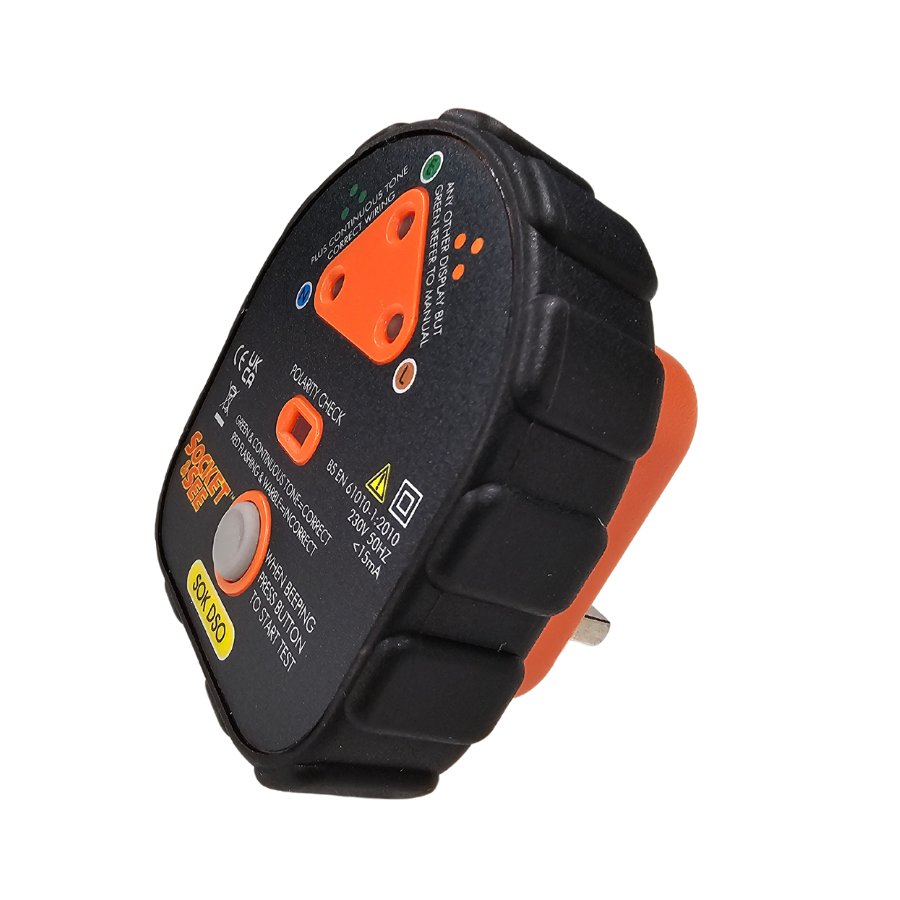 Black and orange electrical outlet tester on a white background

Socket & See SOK DSO True Polarity Tester

Socket & See Electrical Testing Tools at Heating Engineer Supplies

Socket & See Electrical Testing Accessories at Heating Engineer Supplies

Trade supplies Limerick
Trade supplies Cork