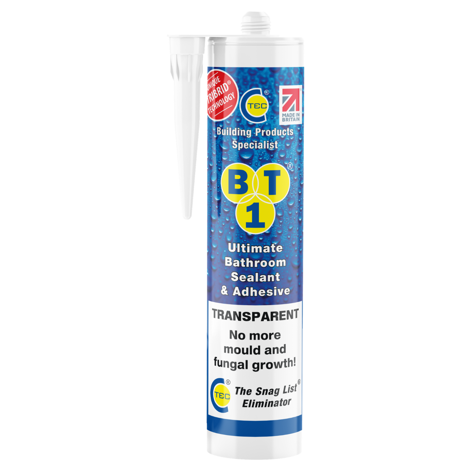 Bathroom sealant and adhesive tube labeled 'BT1' in transparent color.
C-Tec BT1 Transparent TRIBRID® Multi Purpose Sealant & Adhesive - 290ml

Building Products Specialist

Ultimate bathroom sealant & ahesive - transparent

Heating Engineer Supplies Patrickswell, Limerick