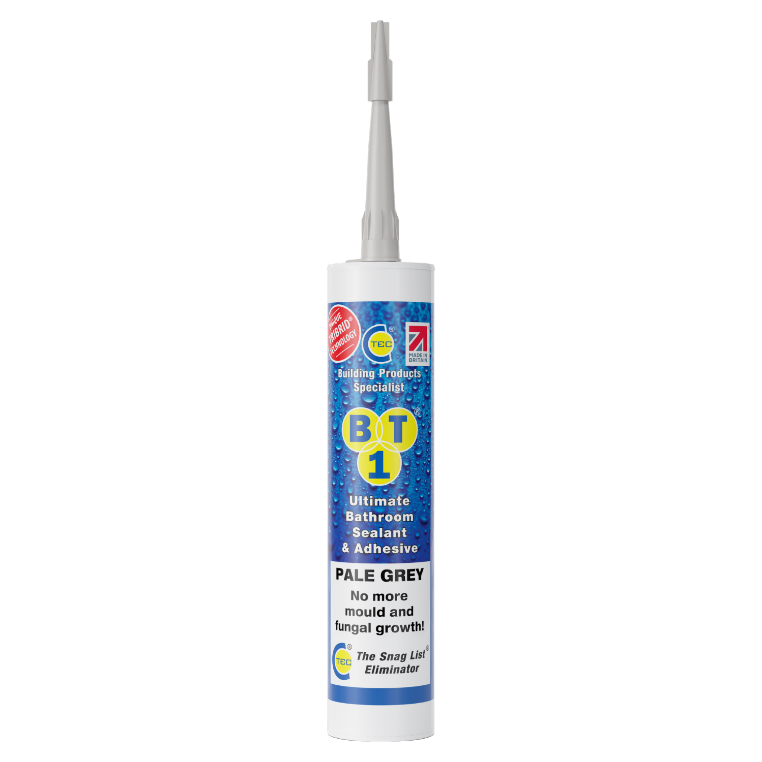 Bathroom sealant and adhesive tube labeled 'BT1' in pale grey color.
C-Tec BT1 Pale GreyTRIBRID® Multi Purpose Sealant & Adhesive - 290ml

Building Products Specialist

Ultimate bathroom sealant & ahesive - pale grey

Heating Engineer Supplies Patrickswell, Limerick