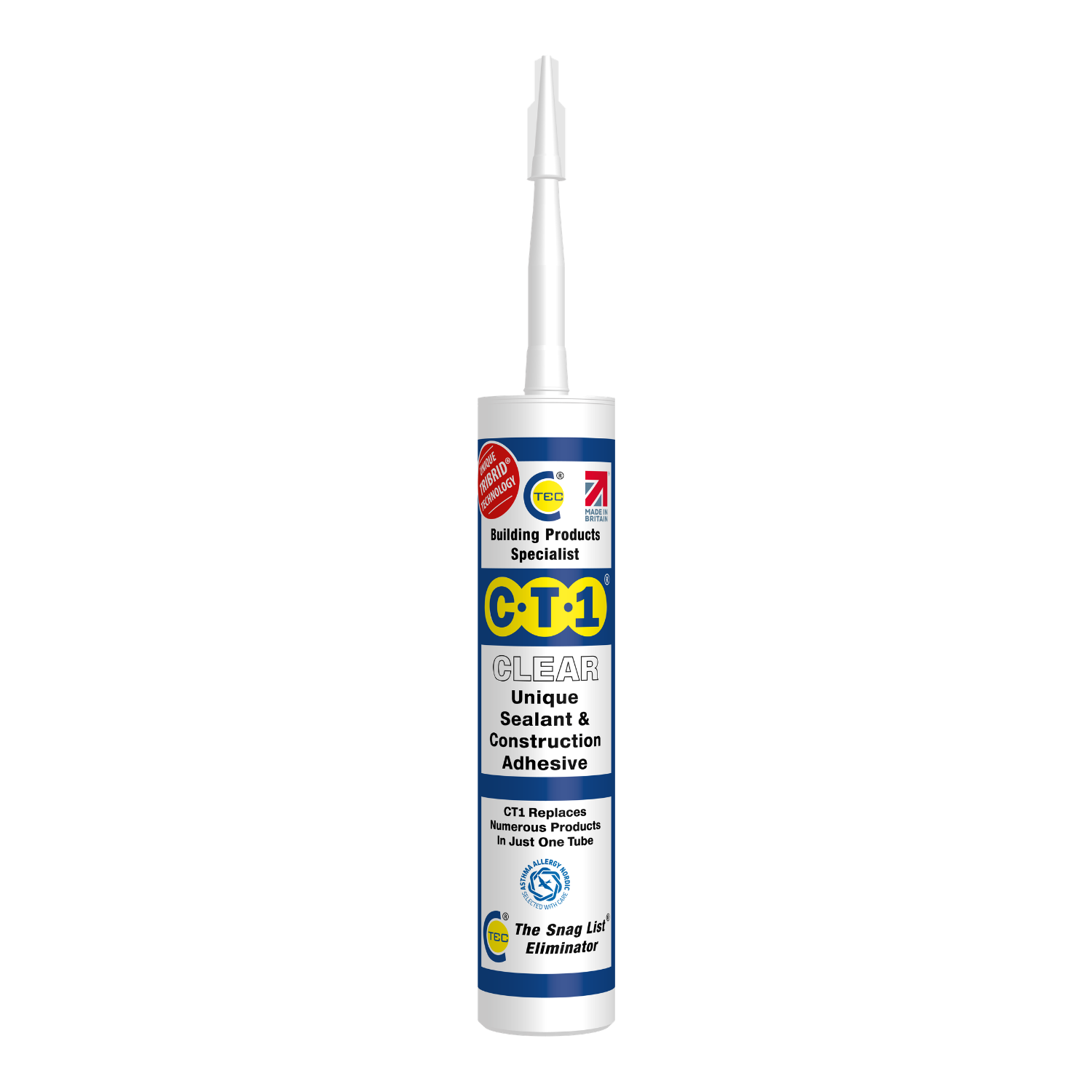 Tube of CT1 sealant and construction adhesive 

Tube of CT1 clear sealant and construction adhesive with branding and product details.

C-Tec CT1 Clear TRIBRID® Multi Purpose Sealant & Adhesive - 290ml
Heating Engineer Supplies, Patrickwell, County Limerick