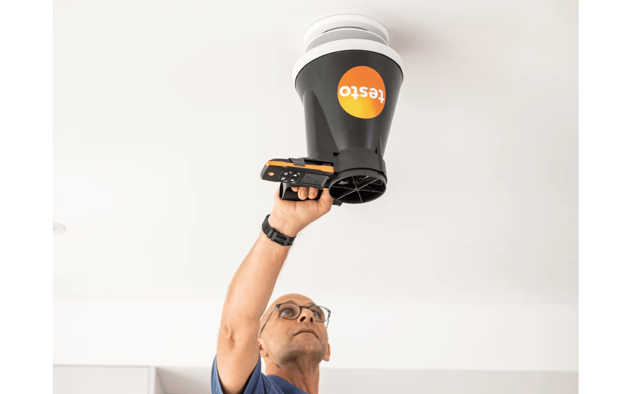 Person using a Testo device to check the temperature on a ceiling

Testo 417 Kit 1 Compact Class 100mm Vane Anemometer with Funnel Set and Case

Testo at Heating Engineer Supplies

Trade supplies Limerick
Trade supplies Ireland
Heating Engineer Supplies Limerick
Heating Engineer Supplies Cork
Heating Engineer Supplies Dublin
Heating Engineer Supplies Galway
Heating Engineer Supplies Ireland