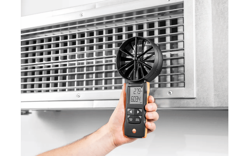 Hand holding a digital anemometer in front of an air conditioning unit

Testo 417 Kit 1 Compact Class 100mm Vane Anemometer with Funnel Set and Case

Testo at Heating Engineer Supplies

Trade supplies Limerick
Trade supplies Ireland
Heating Engineer Supplies Limerick
Heating Engineer Supplies Cork
Heating Engineer Supplies Dublin
Heating Engineer Supplies Galway
Heating Engineer Supplies Ireland